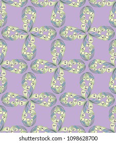 Abstract seamless pattern with indian cucumber - traditional paisley ornament from Asia