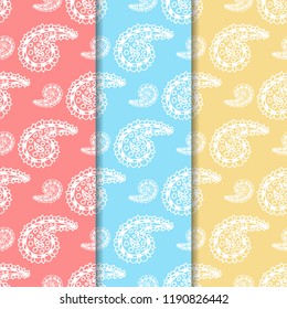 Abstract seamless pattern with indian cucumber, paisley