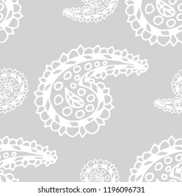 Abstract seamless pattern with indian cucumber, paisley