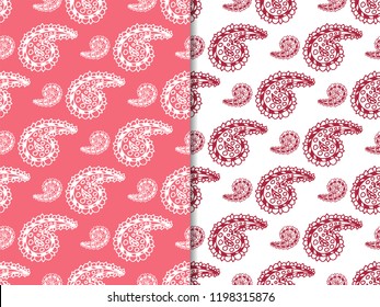 Abstract seamless pattern with indian cucumber, paisley