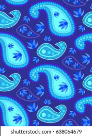 Abstract seamless pattern with Indian cucumber -  traditional  paisley from Asia