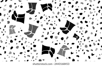 Abstract seamless pattern with industrial pollution symbols. Creative leopard backdrop. Vector illustration on white background
