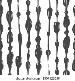 Abstract seamless pattern with ink bamboo.