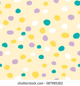 Abstract seamless pattern with ink Dots. Simple classic texture with round shapes.