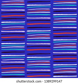 Abstract seamless pattern with Ink Lines. Vector background with multicolored Lines.