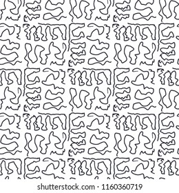 Abstract seamless pattern of ink scribbles. Figure for textiles. Grunge texture.