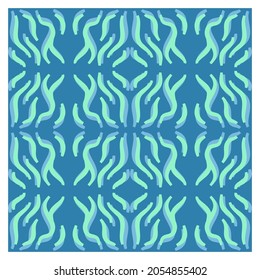 Abstract seamless pattern of ink shapes in two colours. Figure for textiles. Grunge texture.