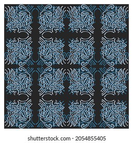 Abstract seamless pattern of ink shapes. Figure for textiles. Grunge texture.