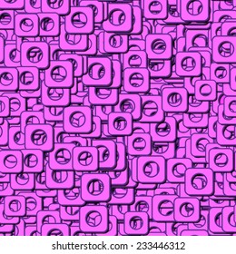 abstract seamless pattern with interesting  pink squares