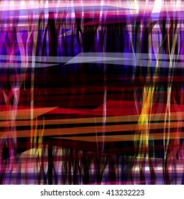 Abstract seamless pattern of intersecting bands and wavy lines