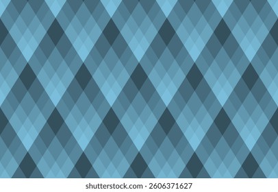 Abstract seamless pattern of intersecting diamonds in cool blue tones.  Elegant geometric design ideal for backgrounds, textiles, and website designs.  Modern, sophisticated aesthetic.