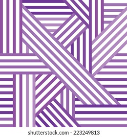 Abstract seamless pattern. Intersecting lines of different shades of purple. Vector.
