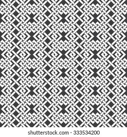 Abstract seamless pattern of intersecting lines. Swatch of white lines on a black background.