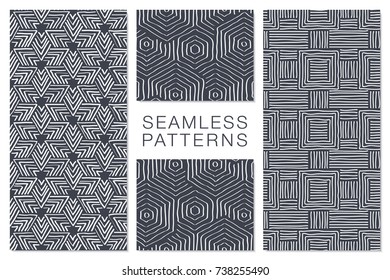 Abstract Seamless Pattern with Intersecting Lines Can Be Used for Printing Fabrics and Textiles