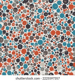 Abstract seamless pattern. Irregular colored circles on a light background.