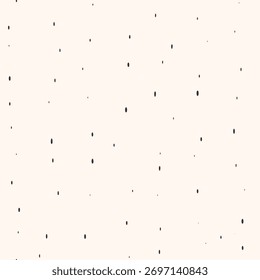 Abstract seamless pattern with irregular dots. Simple minimalist print, repeat graphic design with small hand-drawn drops spray, scattered tiny black spots on a white background. Vector illustration.