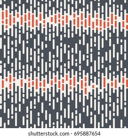 Abstract seamless pattern. Irregular rounded lines. Halftone transition. Color geometric texture. Vector background.