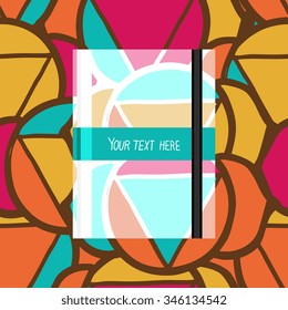 Abstract seamless pattern with isolated notebook