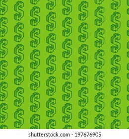 abstract seamless pattern with isometric dollar signs