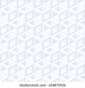 Abstract seamless pattern from isometric figures. Light texture of cubic elements.