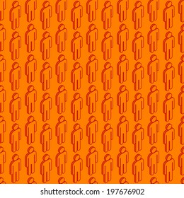 abstract seamless pattern with isometric people signs