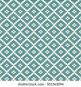 Abstract seamless pattern. Japanese Kogin embroidery style. Traditional ornament Hanako. Geometric illustration. Simple asian ornament.