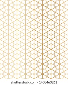 Abstract seamless pattern in japanese kumiko style. Geometric thin line hexagon background. Beautiful for fabric, textile,wrapping paper, laser cutting and engraving.