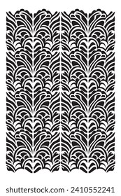 Abstract seamless pattern. Japanese style ornament. Seamless pattern for laser cutting