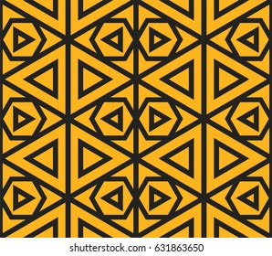 Abstract Seamless Pattern Kaleidoscope Bright Textures Triangle Gold Lines 