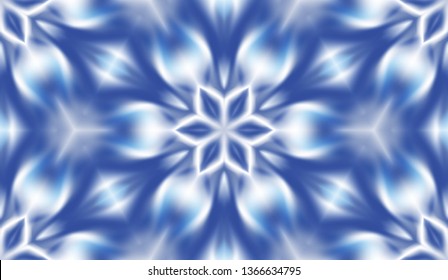 Abstract seamless pattern with kaleidoscope. Symmetric patterns of reflections of figures.