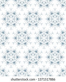 Abstract seamless pattern with kaleidoscope. Symmetric patterns of reflections of figures.