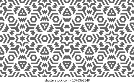 Abstract seamless pattern with kaleidoscope. Symmetric patterns of reflections of figures.