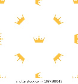 Abstract Seamless pattern with king, princess crowns. Vector Illustration