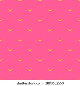 Abstract Seamless pattern with king, princess crowns. Vector Illustration