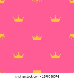 Abstract Seamless pattern with king, princess crowns. Vector Illustration