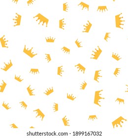 Abstract Seamless pattern with king, princess crowns. Vector Illustration