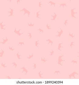 Abstract Seamless pattern with king, princess crowns. Vector Illustration