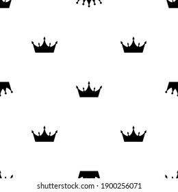 Abstract Seamless pattern with king, princess crowns. Vector Illustration