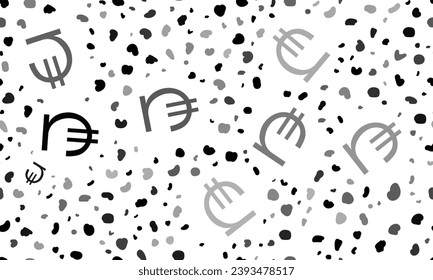 Resumen de un patrón sin fisuras con símbolos de lary. Fondo creativo de leopardo. Ilustración del vector sobre fondo blanco