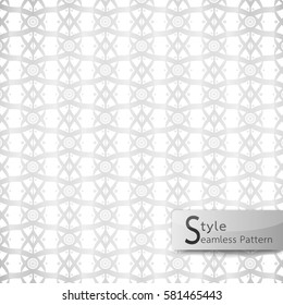 abstract seamless pattern lattice lotus flower ribbon. white texture background geometric vintage vector illustration