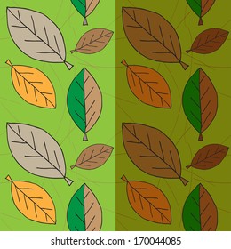 Abstract seamless pattern of leaves