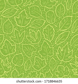 Abstract seamless pattern with leaves. Background vector illustration