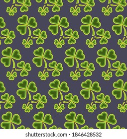 Abstract seamless pattern with leaves of clover