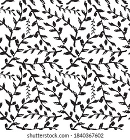 Abstract seamless pattern with leaves, design element. Tribal pattern for invitations, cards, print, gift wrap, manufacturing, textile, fabric, wallpapers