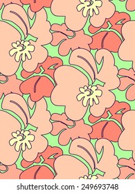 Abstract seamless pattern with leaves elements