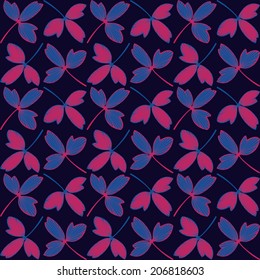 Abstract seamless pattern with leaves. Floral vector background.