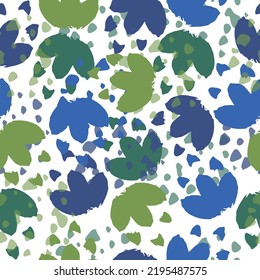 Abstract seamless pattern with leaves and floral Background vector on modern style. Decorative botanical illustration with stylized flowers.