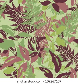 Abstract seamless pattern with leaves and flowers  Background with flowers grunge texture