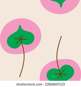 Resumen de patrón sin fisuras con hojas, flores. Ilustración vectorial del diseño repetido orgánico
