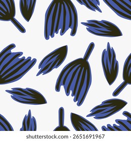 Abstractas patrón Сcontemporáneo sin fisuras con hojas y flores en estilo boho de moda. Textura botánica de Vector. Patrón sin fisuras para el diseño escandinavo. Moderna Plantilla de Collage